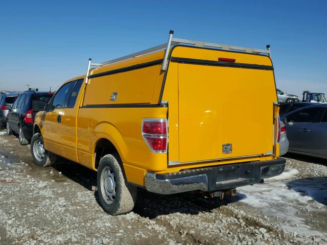 1FTFX1EV1AKB98979 - 2010 FORD F150 SUPER YELLOW photo 3