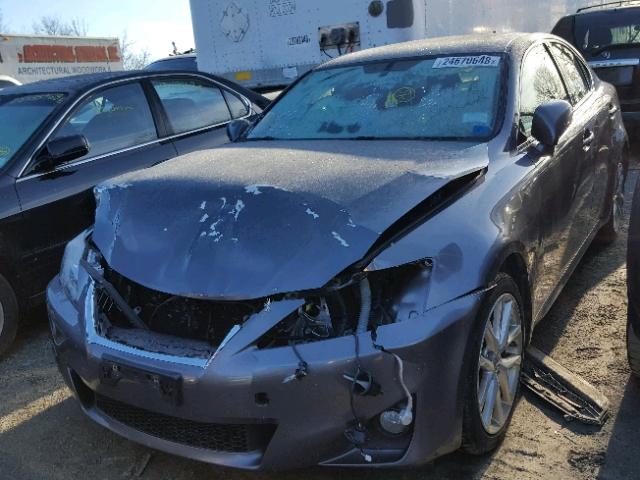 JTHCF5C22C5056940 - 2012 LEXUS IS 250 GRAY photo 2