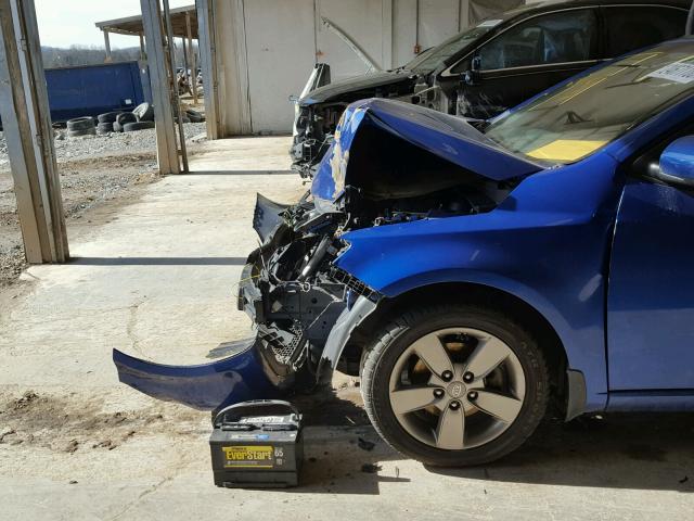 KNAFU6A24A5255110 - 2010 KIA FORTE EX BLUE photo 9