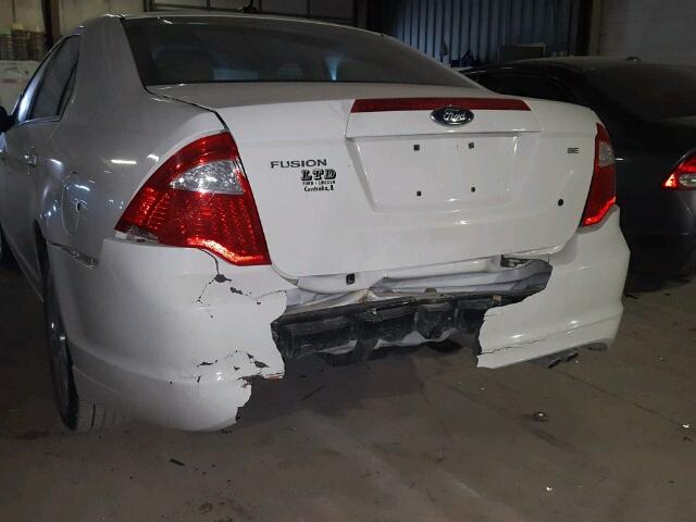 3FAHP0HA3CR344931 - 2012 FORD FUSION SE WHITE photo 9