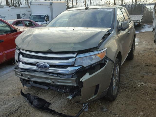 2FMDK4KC1DBB94211 - 2013 FORD EDGE LIMIT GREEN photo 2