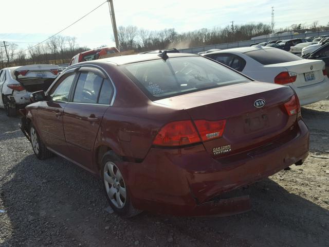 KNAGE228795287686 - 2009 KIA OPTIMA LX RED photo 3