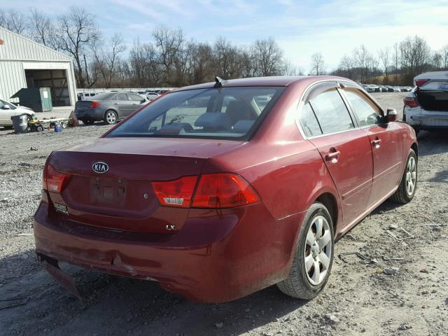 KNAGE228795287686 - 2009 KIA OPTIMA LX RED photo 4