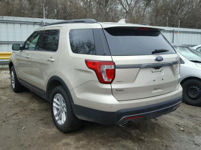 1FM5K8D85HGB03315 - 2017 FORD EXPLORER X BEIGE photo 3