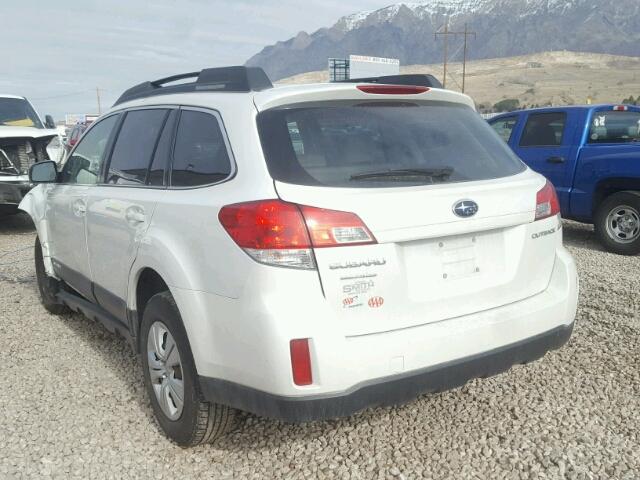 4S4BRCACXA3368688 - 2010 SUBARU OUTBACK 2. WHITE photo 3