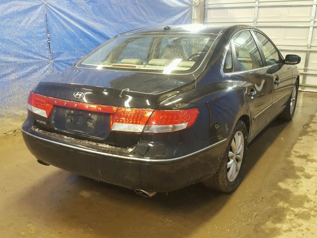 KMHFC46F27A212189 - 2007 HYUNDAI AZERA SE BLACK photo 4