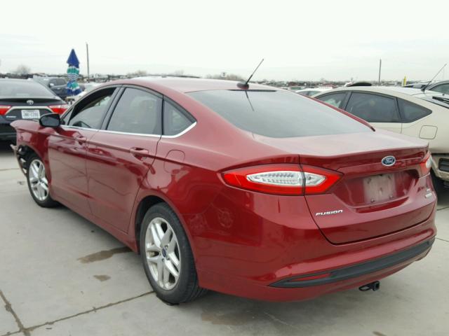 3FA6P0HD1FR292463 - 2015 FORD FUSION SE BURGUNDY photo 3