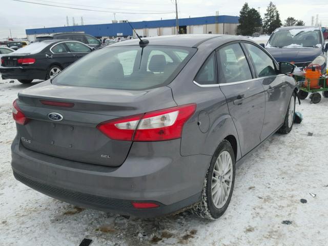 1FAHP3H29CL206772 - 2012 FORD FOCUS SEL GRAY photo 4