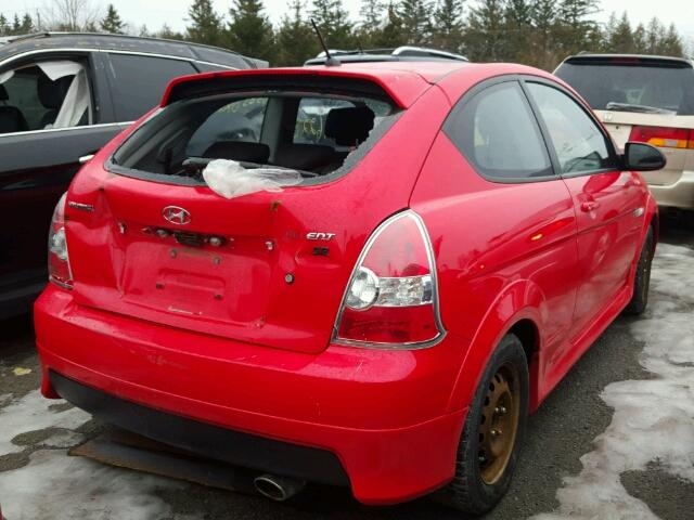 KMHCN35C97U041406 - 2007 HYUNDAI ACCENT BAS RED photo 4