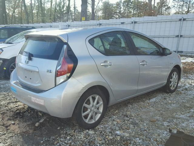 JTDKDTB3XF1104522 - 2015 TOYOTA PRIUS C SILVER photo 4