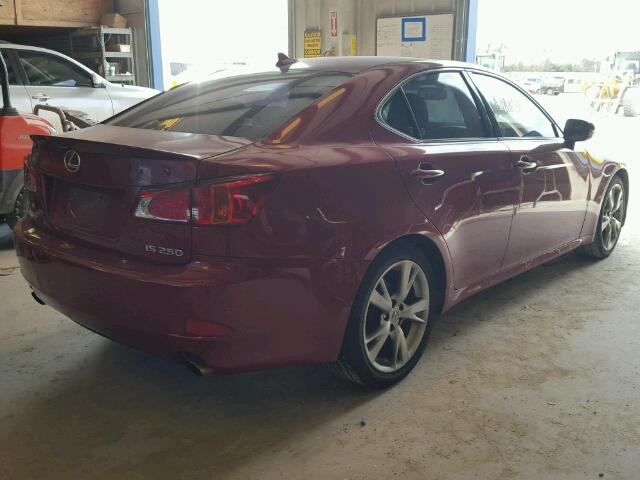 JTHBF5C29A5116141 - 2010 LEXUS IS 250 RED photo 4