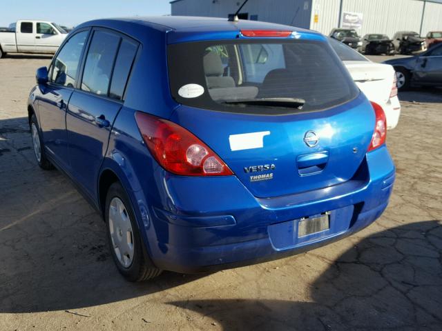 3N1BC13E57L421502 - 2007 NISSAN VERSA S BLUE photo 3