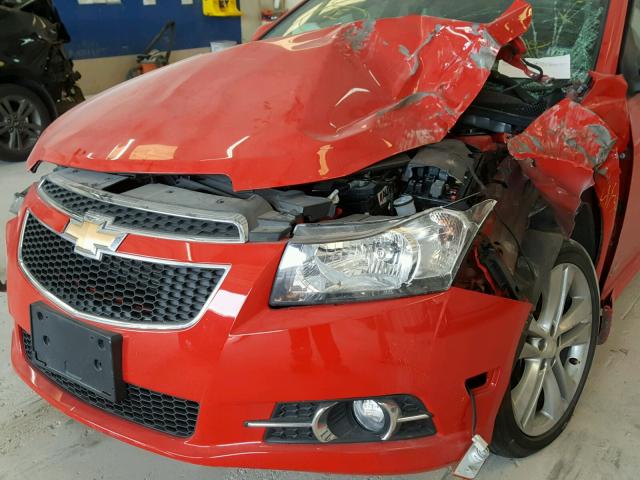 1G1PG5SB8E7376913 - 2014 CHEVROLET CRUZE LTZ RED photo 9