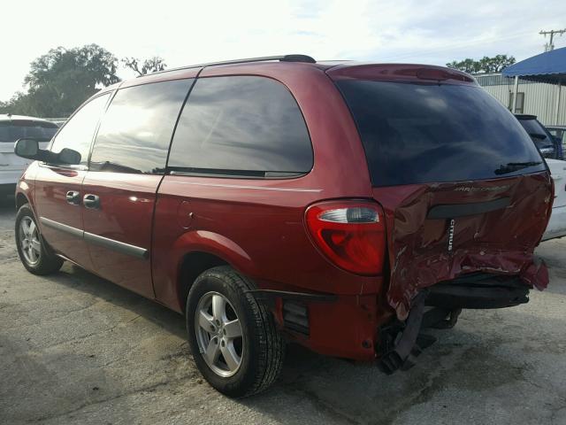 1D4GP24RX7B184945 - 2007 DODGE GRAND CARA BURGUNDY photo 3