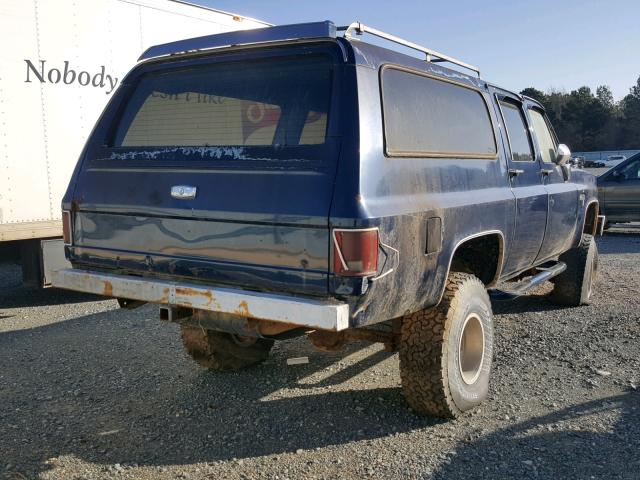 1G8EK16L4GF120375 - 1986 CHEVROLET SUBURBAN K BLUE photo 4