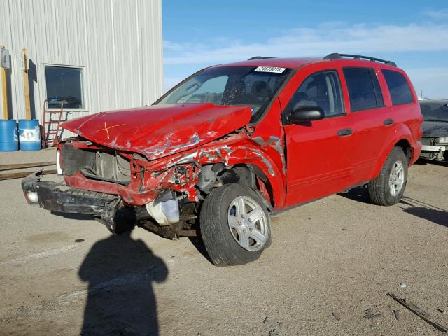 1D4HB48N25F525153 - 2005 DODGE DURANGO SL RED photo 2