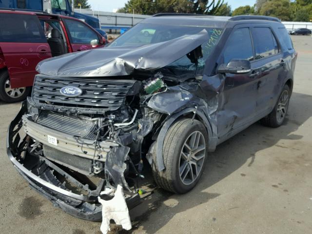 1FM5K8GT2GGC35155 - 2016 FORD EXPLORER S CHARCOAL photo 2