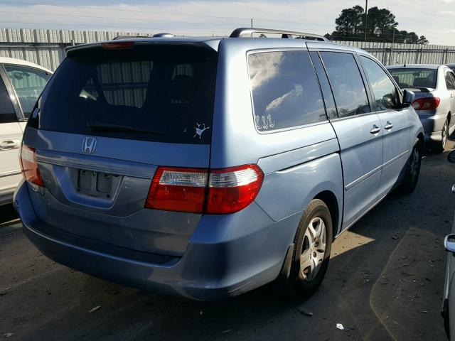 5FNRL38717B110973 - 2007 HONDA ODYSSEY EX BLUE photo 4