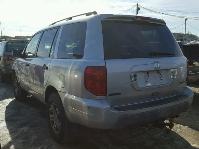 2HKYF18574H590696 - 2004 HONDA PILOT EXL SILVER photo 3