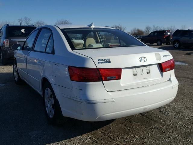 5NPET46C19H543945 - 2009 HYUNDAI SONATA GLS WHITE photo 3