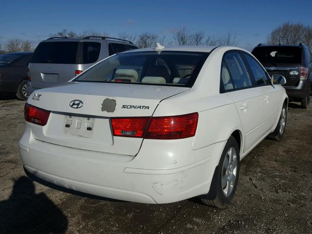 5NPET46C19H543945 - 2009 HYUNDAI SONATA GLS WHITE photo 4