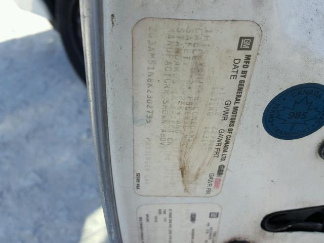 2G3AM51N8K2302735 - 1989 OLDSMOBILE CUTLASS CI 白色 照片 10