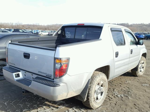 2HJYK16276H559590 - 2006 HONDA RIDGELINE SILVER photo 4