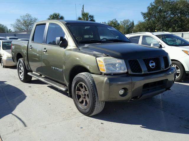 1N6AA07B55N517939 - 2005 NISSAN TITAN XE GREEN photo 1