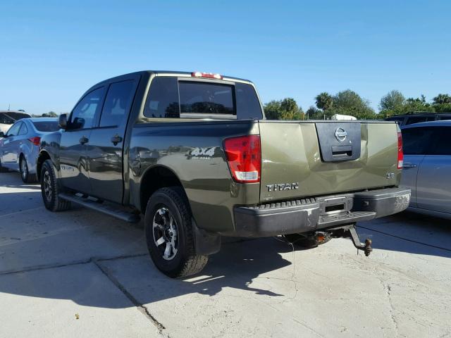 1N6AA07B55N517939 - 2005 NISSAN TITAN XE GREEN photo 3