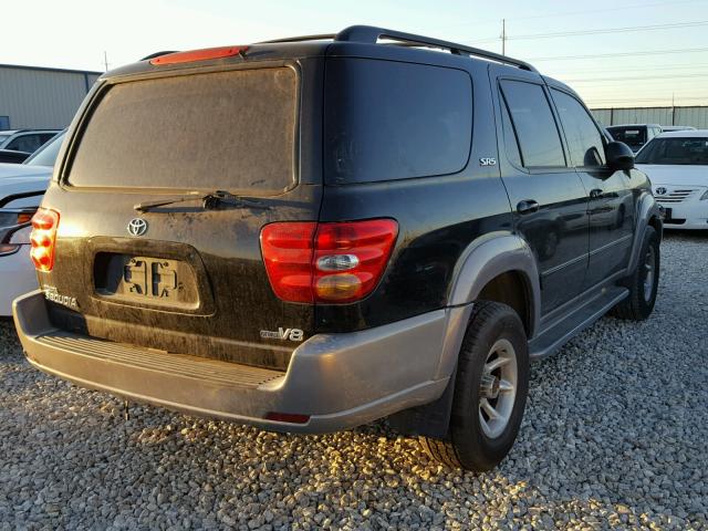 5TDZT34A72S108621 - 2002 TOYOTA SEQUOIA SR BLACK photo 4