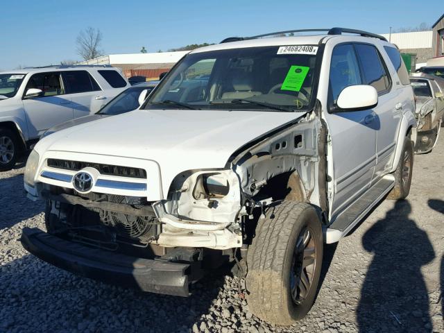 5TDZT34AX5S246383 - 2005 TOYOTA SEQUOIA SR WHITE photo 2