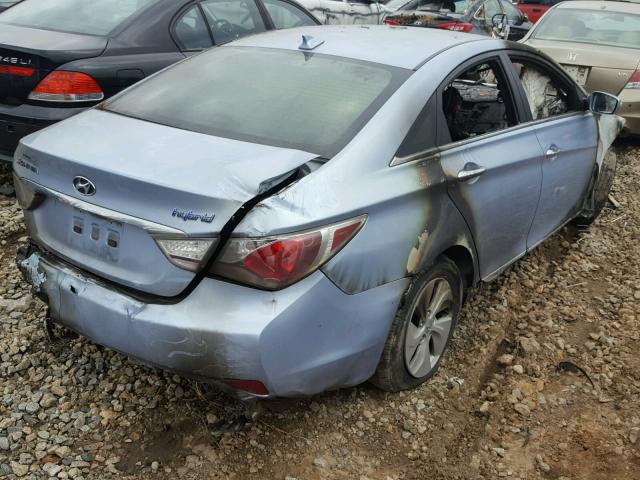 KMHEC4A40DA064802 - 2013 HYUNDAI SONATA HYB BLUE photo 4