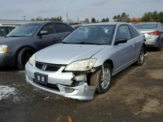 1HGEM21555L076496 - 2005 HONDA CIVIC LX SILVER photo 2