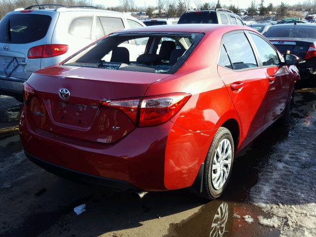 2T1BURHE5HC753543 - 2017 TOYOTA COROLLA L RED photo 4