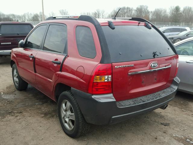 KNDJF724877356418 - 2007 KIA SPORTAGE L RED photo 3