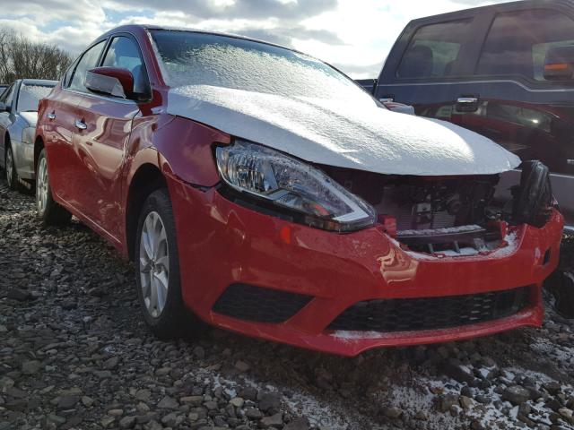 3N1AB7AP7JL617597 - 2018 NISSAN SENTRA S RED photo 1