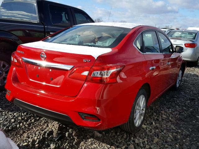 3N1AB7AP7JL617597 - 2018 NISSAN SENTRA S RED photo 4