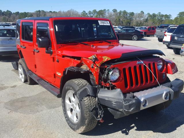 1C4HJWEG9EL287675 - 2014 JEEP WRANGLER U RED photo 1