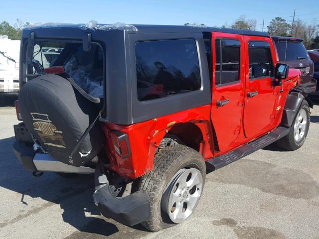 1C4HJWEG9EL287675 - 2014 JEEP WRANGLER U RED photo 4