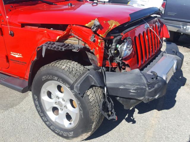 1C4HJWEG9EL287675 - 2014 JEEP WRANGLER U RED photo 9