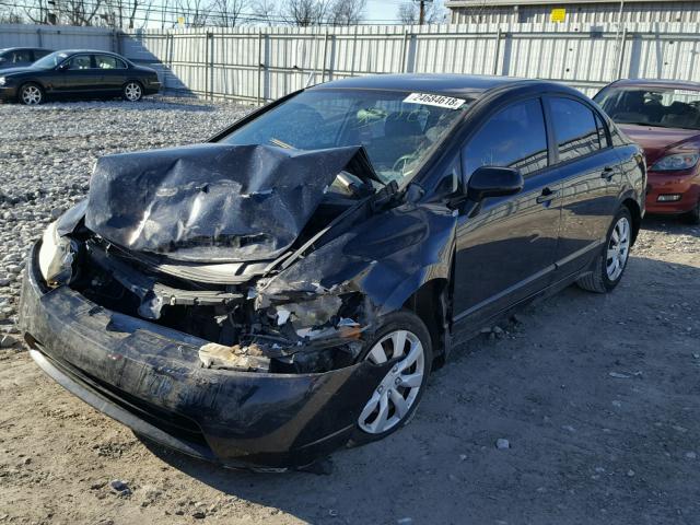 1HGFA16506L073278 - 2006 HONDA CIVIC LX BLACK photo 2