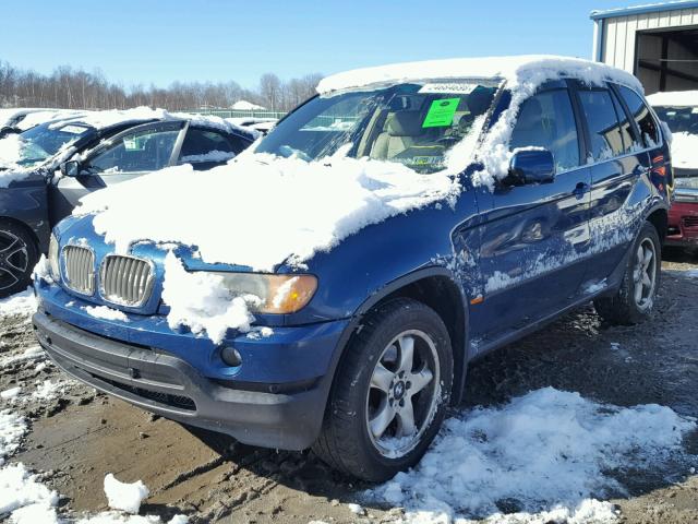 5UXFB33573LH49590 - 2003 BMW X5 4.4I BLUE photo 2