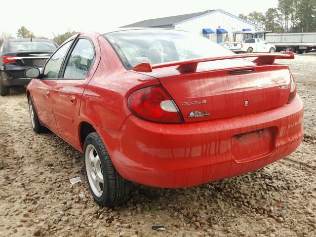 1B3ES46C81D181031 - 2001 DODGE NEON SE RED photo 3