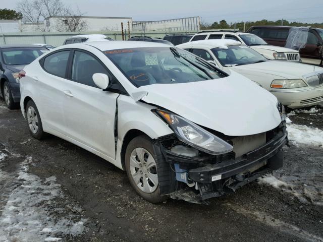 5NPDH4AE8GH784940 - 2016 HYUNDAI ELANTRA SE WHITE photo 1