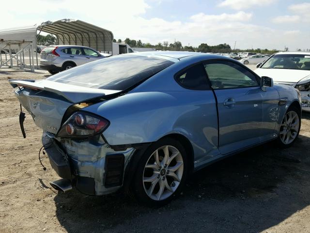 KMHHN66F57U252795 - 2007 HYUNDAI TIBURON GT BLUE photo 4