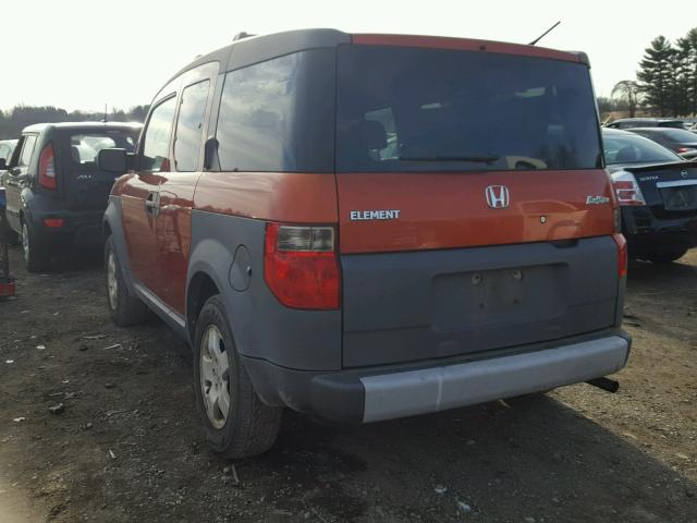 5J6YH286X4L010341 - 2004 HONDA ELEMENT EX ORANGE photo 3