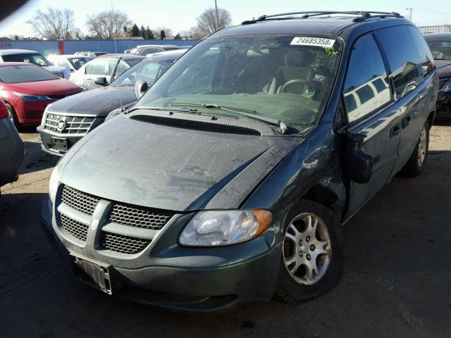 1D4GP25303B195828 - 2003 DODGE CARAVAN SE GREEN photo 2