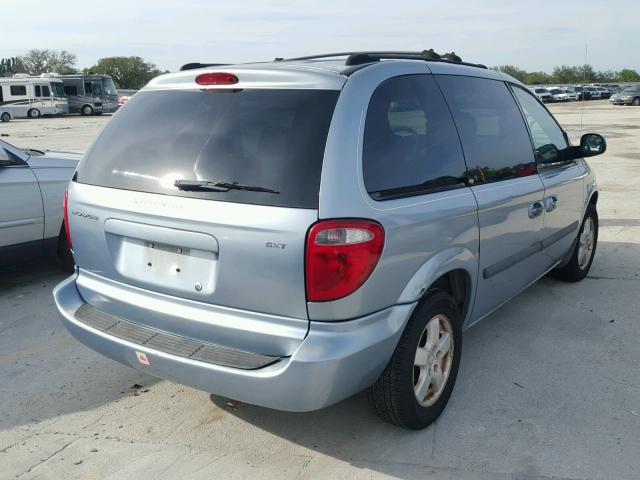 1D4GP45R55B434440 - 2005 DODGE CARAVAN SX BLUE photo 4