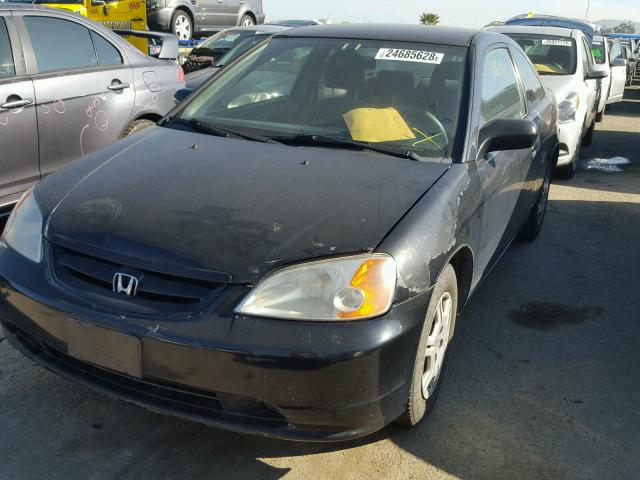 1HGEM22502L109463 - 2002 HONDA CIVIC LX BLACK photo 2