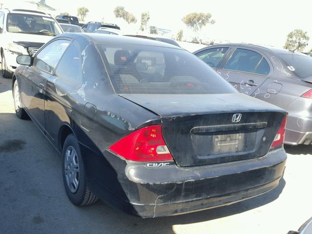 1HGEM22502L109463 - 2002 HONDA CIVIC LX BLACK photo 3